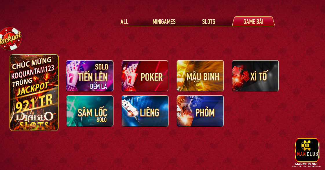 Tổng quan về game bài làm mưa làm gió tại cổng game Manclub