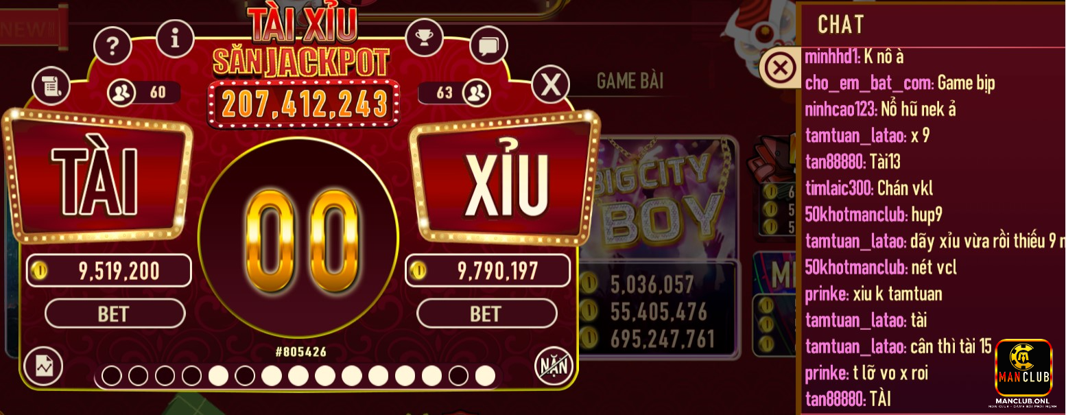 Sicbo tài xỉu luôn là tựa game cá cược đẳng cấp nhất tại Manclub