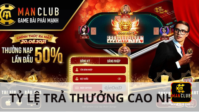 Mậu binh tại Manclub có tỷ lệ trả thưởng cực kỳ cao